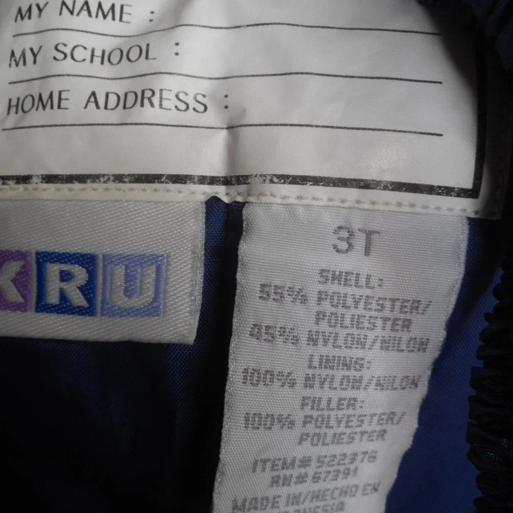 Kids Unisex 3T KRU Blue Bib Snow pants - Picture 3 of 4